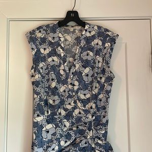 Veronica Beard ruched mini dress , button front size 8